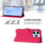 iPhone Air Skin Feel Solid Color Leather Phone Case with Lanyard - Rose Red