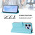 iPhone Air Skin Feel Solid Color Leather Phone Case with Lanyard - Sky Blue
