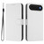 iPhone Air Skin Feel Solid Color Leather Phone Case with Lanyard - White