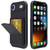 iPhone Air Skin Feel TPU Hidden Mirror Card Bag Phone Case with Stand - Black