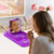 iPhone Air Skin Feel TPU Hidden Mirror Card Bag Phone Case with Stand - Dark Purple