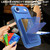 iPhone Air Skin Feel TPU Hidden Mirror Card Bag Phone Case with Stand - Navy Blue