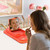 iPhone Air Skin Feel TPU Hidden Mirror Card Bag Phone Case with Stand - Orange