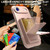 iPhone Air Skin Feel TPU Hidden Mirror Card Bag Phone Case with Stand - Rose Gold