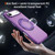 iPhone Air Skin Feel Translucent PC Gear Holder C MagSafe Phone Case - Bright Purple + Purple