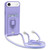 iPhone Air Sliding Camshield Magnetic Card Holder Silicone Phone Case with Lanyard - Light Purple