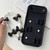 iPhone Air Soft Silicone 3D Bowknot Pearl Phone Case with Beaded Wrist Strap - Black
