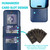 iPhone Air Solid Color Card Slots Bracket PU Phone Case - Blue
