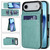 iPhone Air Solid Color Card Slots Bracket PU Phone Case - Mint Green