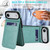 iPhone Air Solid Color Card Slots Bracket PU Phone Case - Mint Green