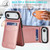 iPhone Air Solid Color Card Slots Bracket PU Phone Case - Rose Gold