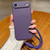 iPhone Air Solid Color Liquid Silicone Magnetic Phone Case with Lanyard - Dark Purple