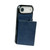 iPhone Air Solid Color Metal Buckle Card Slots Bag Phone Case - Blue