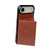 iPhone Air Solid Color Metal Buckle Card Slots Bag Phone Case - Brown