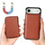 iPhone Air Solid Color Zipper 11-Card Slots Bag Phone Case with Lanyard - Brown