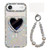 iPhone Air Sparkling IMD Heart-Shaped Mirror Magnetic Phone Case with Bracelet - Love Transparent