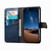 iPhone Air Splicing Zipper Wallet Vegan Leather Phone Case with Strap - Blue