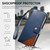 iPhone Air Splicing Zipper Wallet Vegan Leather Phone Case with Strap - Blue