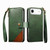 iPhone Air Splicing Zipper Wallet Vegan Leather Phone Case with Strap - Green