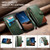 iPhone Air Splicing Zipper Wallet Vegan Leather Phone Case with Strap - Green