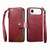 iPhone Air Splicing Zipper Wallet Vegan Leather Phone Case with Strap - Red