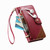 iPhone Air Splicing Zipper Wallet Vegan Leather Phone Case with Strap - Red