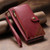 iPhone Air Splicing Zipper Wallet Vegan Leather Phone Case with Strap - Red