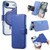 iPhone Air Splitable Electroplated MagSafe RFID Anti-theft Leather Phone Case with Lens Film - Blue
