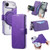 iPhone Air Splitable Electroplated MagSafe RFID Anti-theft Leather Phone Case with Lens Film - Purple