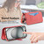 iPhone Air Splitable Electroplated MagSafe RFID Anti-theft Leather Phone Case with Lens Film - Red