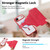 iPhone Air Splitable Electroplated MagSafe RFID Anti-theft Leather Phone Case with Lens Film - Red