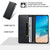 iPhone Air Stitched Line Magnetic RFID Vegan Leather Phone Case - Black