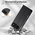 iPhone Air Stitched Line Magnetic RFID Vegan Leather Phone Case - Black