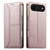 iPhone Air Stitched Line Magnetic RFID Vegan Leather Phone Case - Pink