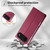 iPhone Air Stitched Line Magnetic RFID Vegan Leather Phone Case - Wine Red