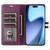 iPhone Air Stitched Magnetic Buckle Leather Phone Case - Purple