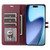 iPhone Air Stitched Magnetic Buckle Leather Phone Case - Red