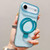 iPhone Air Transparent Colorful Metal Ring Holder MagSafe Phone Case - Blue