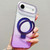 iPhone Air Transparent Gradient Metal Ring Holder MagSafe Phone Case - Purple