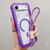 iPhone Air Transparent Matte TPU Hybrid PC 3-in-1 MagSafe Phone Case with Wrist Strap - Purple
