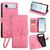 iPhone Air Tree & Deer Embossed Leather Phone Case - Pink
