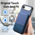 iPhone Air Twill Fabric Leather Vertical Flip RFID Card Bag Phone Case - Blue