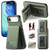 iPhone Air Twill Fabric Leather Vertical Flip RFID Card Bag Phone Case - Green