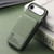 iPhone Air Twill Fabric Leather Vertical Flip RFID Card Bag Phone Case - Green