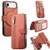 iPhone Air Twill Fabric MagSafe RFID Anti-theft Zipper Wallet Leather Phone Case - Orange