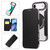 iPhone Air Ultra-thin Magnetic Plating Vegan Leather Phone Case - Black