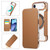 iPhone Air Ultra-thin Magnetic Plating Vegan Leather Phone Case - Brown