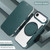 iPhone Air Ultra-thin Rotation Holder Magnetic Plating Vegan Leather Phone Case - Blackish Green