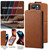 iPhone Air Vertical Flip Cover Solid Color Vegan Leather Phone Case with Crossbody Chain - Brown