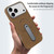 iPhone Air VIETAO Suede MagSafe PU Leather Phone Case with Holder - Dark Brown